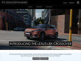 'lexusenthusiast.com' screenshot
