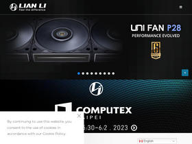 'lian-li.com' screenshot
