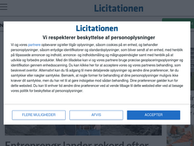 'licitationen.dk' screenshot