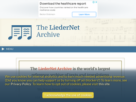 'lieder.net' screenshot