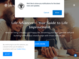 'lifeadvancer.com' screenshot