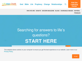 'lifehopeandtruth.com' screenshot