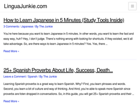 'linguajunkie.com' screenshot