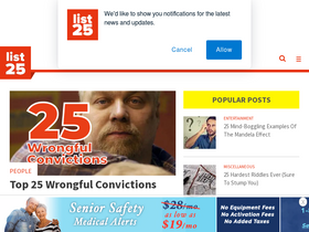 'list25.com' screenshot