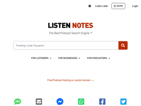 'listennotes.com' screenshot