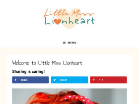 'littlemisslionheart.com' screenshot