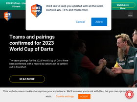 'live-darts.com' screenshot