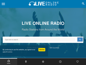 'liveonlineradio.net' screenshot