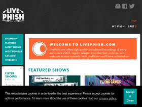 'livephish.com' screenshot