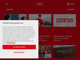 'liverpoolfc.com' screenshot