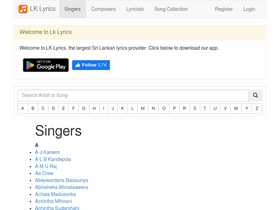'lklyrics.com' screenshot