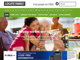 'locatefamily.com' screenshot