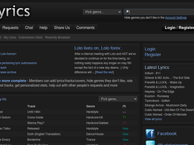 'lololyrics.com' screenshot