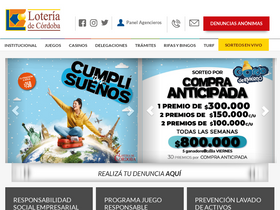 'loteriadecordoba.com.ar' screenshot