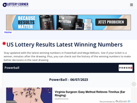 'lotterycorner.com' screenshot
