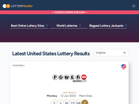 'lotteryguru.com' screenshot