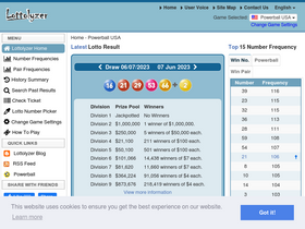 'lottolyzer.com' screenshot