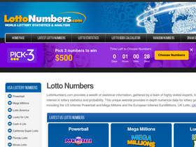 'lottonumbers.com' screenshot