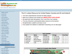 'lottostrategies.com' screenshot