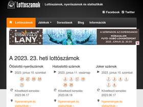 'lottoszamok.net' screenshot
