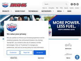 'lucasoil.com' screenshot