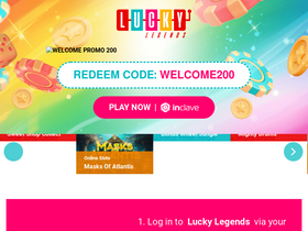 'luckylegends.com' screenshot