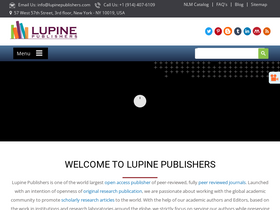'lupinepublishers.com' screenshot