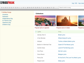 'lyricsfreak.com' screenshot