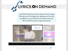 'lyricsondemand.com' screenshot