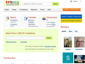 'lyricstranslate.com' screenshot