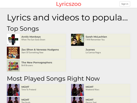 'lyricszoo.com' screenshot