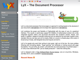 'lyx.org' screenshot