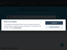 'maclookup.app' screenshot