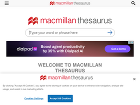 'macmillanthesaurus.com' screenshot