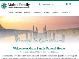 'mahnfamilyfuneralhome.com' screenshot