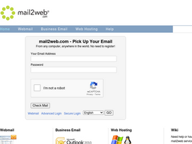 'mail2web.com' screenshot