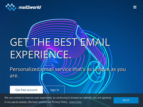 'mail2world.com' screenshot