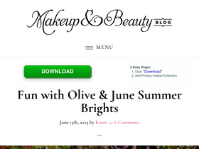 'makeupandbeautyblog.com' screenshot
