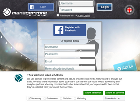 'managerzone.com' screenshot