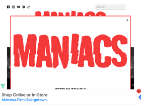 'maniacsonline.com.au' screenshot