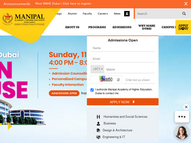 'manipaldubai.com' screenshot