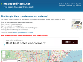 'mapcoordinates.net' screenshot