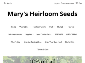 'marysheirloomseeds.com' screenshot