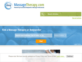 'massagetherapy.com' screenshot