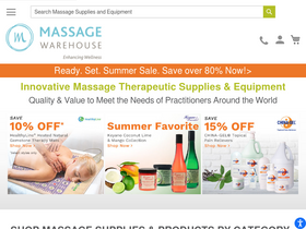 'massagewarehouse.com' screenshot