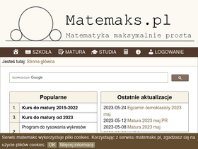 'matemaks.pl' screenshot