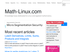 'math-linux.com' screenshot