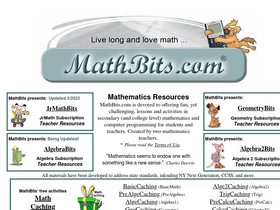 'mathbits.com' screenshot