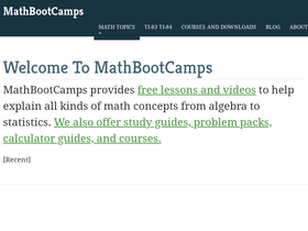 'mathbootcamps.com' screenshot