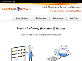 'mathportal.org' screenshot